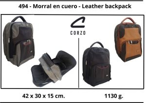 494 – Atlanta – Morral en cuero 2 computadores – Leather backpack