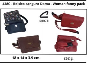 438C – Allegra – Canguro para dama, en cuero – Women’s fanny pack