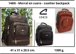 146N – Premier – Morral en cuero – Leather backpack